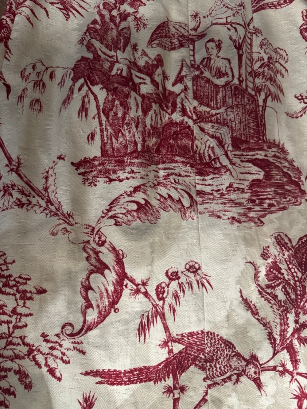 MICA Red Toile Print Mini Dress size M Cottagecore Chic European Style - Picture 5 of 6